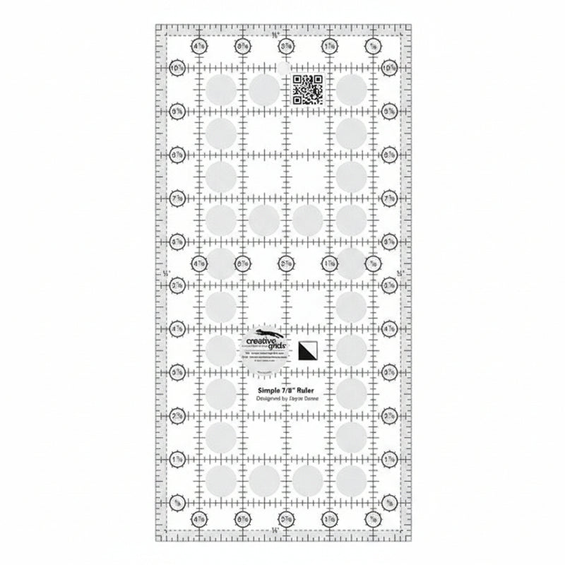 Creative Grids CGR78 simple seven eighths triangle maker quilt ruler with non slip backing.
