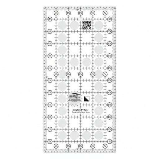 Creative Grids CGR78 simple seven eighths triangle maker quilt ruler with non slip backing.