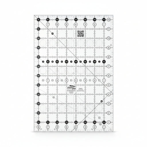Creative Grids CGR812 eight and a half by twelve and a half inch rectangle quilt ruler with non slip backing.