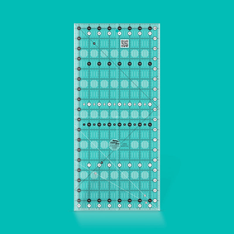 Shop Creative Grids 8.5" x 18.5" Rectangle Ruler (CGR818). Wide non-slip cutting template featuring patented grippers, dual-color lines, and multi-angles.
