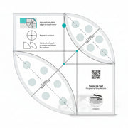 Creative Grids CGRATK1 round up tool quilt template displaying multi radius curved tracking lines and grid markings.