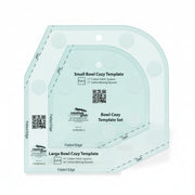 Creative Grids CGRBOWLS bowl cozy template set displaying the small eight inch and large ten inch acrylic templates.