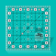 Creative Grids CGRBR2 six inch square basic range quilt ruler with non slip ring grips.