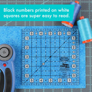 Creative Grids CGRBR2 six inch square basic range quilt ruler with non slip ring grips.