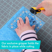 Creative Grids CGRBR2 six inch square basic range quilt ruler with non slip ring grips.