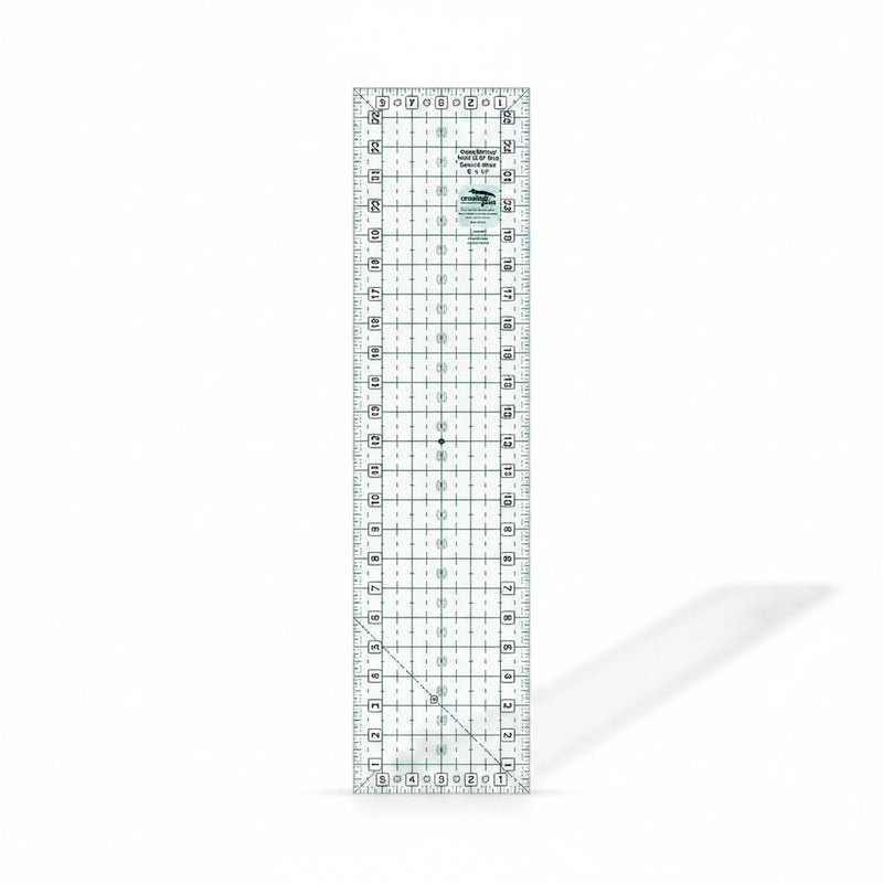 Creative Grids CGRBR6 six by twenty four inch rectangle basic range quilt ruler with non slip backing.