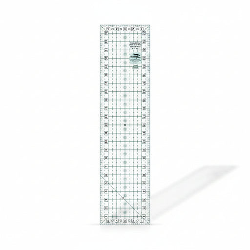 Creative Grids CGRBR6 six by twenty four inch rectangle basic range quilt ruler with non slip backing.