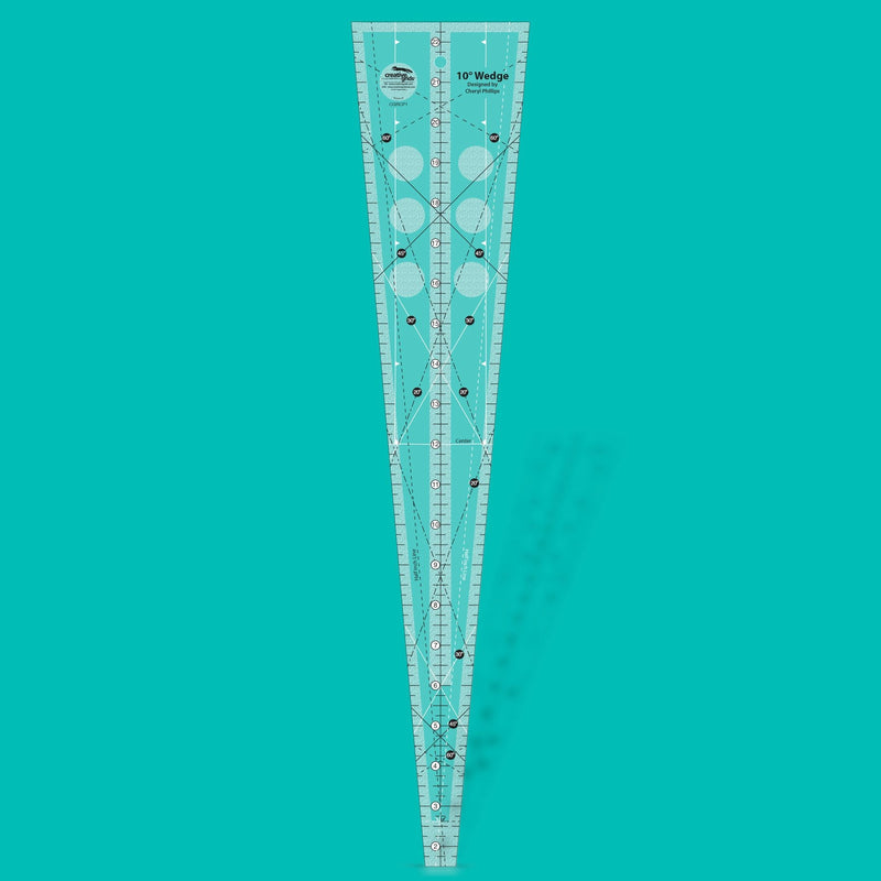 Creative Grids CGRCP1 ten degree wedge acrylic quilt ruler with non slip back.