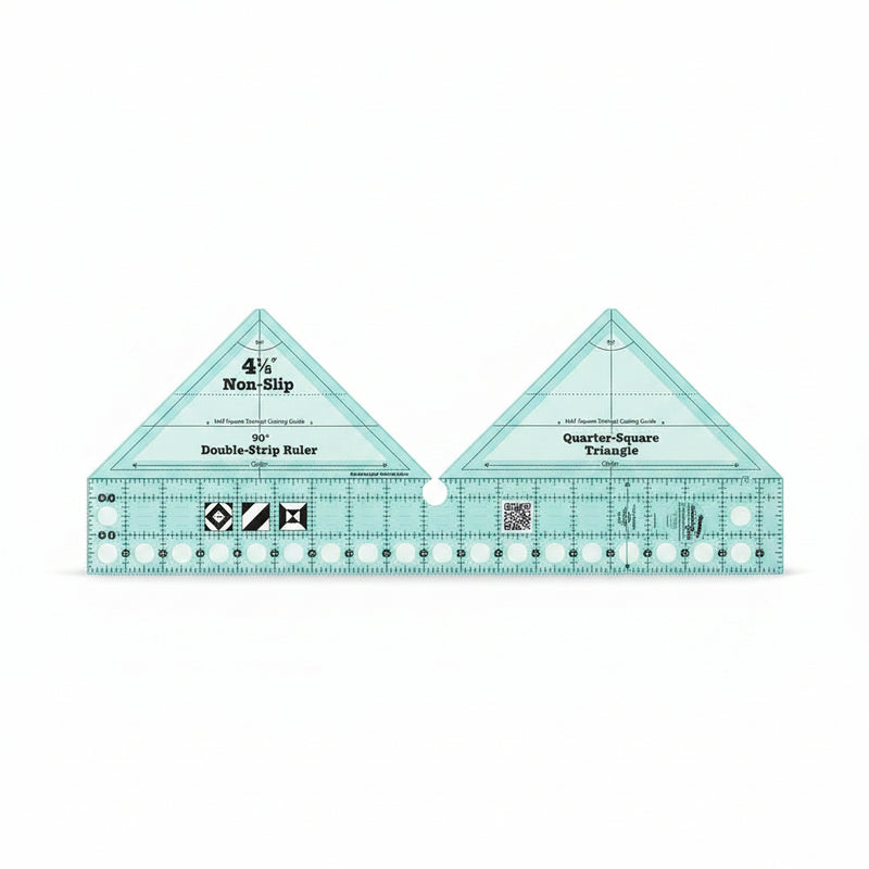 Creative Grids CGRDBS90 ninety degree double strip quilt ruler displaying clear dual marking tracks.