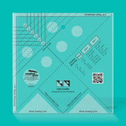 Creative Grids CGRDH1 cat's cradle tool quilt ruler showing measurement lines and trimming paths.