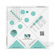 Creative Grids CGRDH1 cat's cradle tool quilt ruler showing measurement lines and trimming paths.