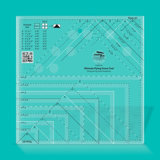 Creative Grids CGRDH4 ultimate flying geese tool quilt ruler displaying clear measurement lines and alignment grids.
