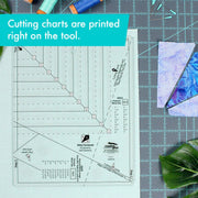 Creative Grids CGRDH5 kitty cornered quilt ruler displaying clear measurement lines and alignment grids.