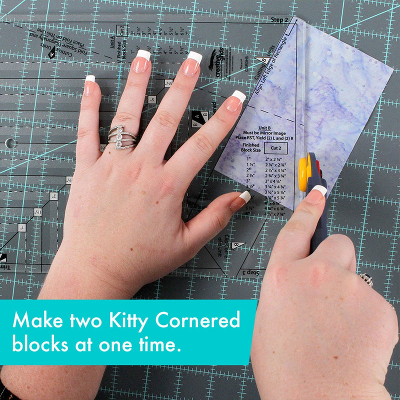 Creative Grids CGRDH5 kitty cornered quilt ruler displaying clear measurement lines and alignment grids.