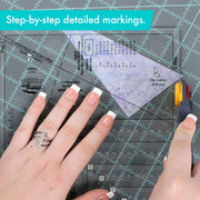 Creative Grids CGRDH5 kitty cornered quilt ruler displaying clear measurement lines and alignment grids.