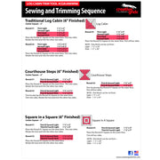 Creative Grids 6-inch Mini Log Cabin Trim Tool CGRJAWMN6 transparent acrylic quilting ruler on a solid white surface.