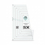 Creative Grids Straight Out of Line 6 inch by 10 inch acrylic quilt ruler CGRKA3 on a crisp white surface.