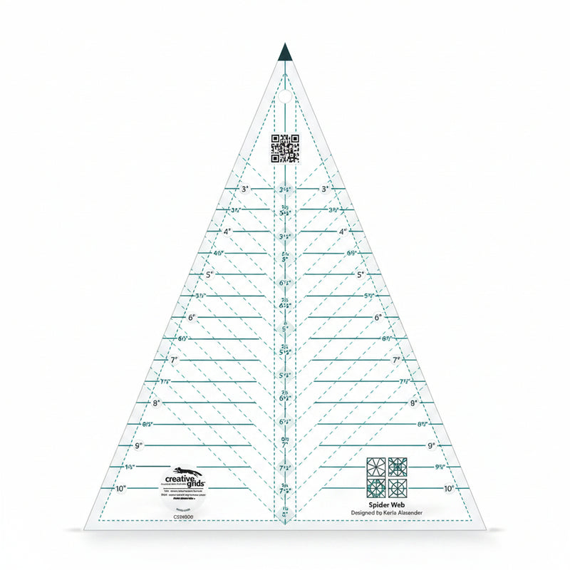 Creative Grids Spider Web acrylic quilt ruler template CGRKA6 on a clean white background.