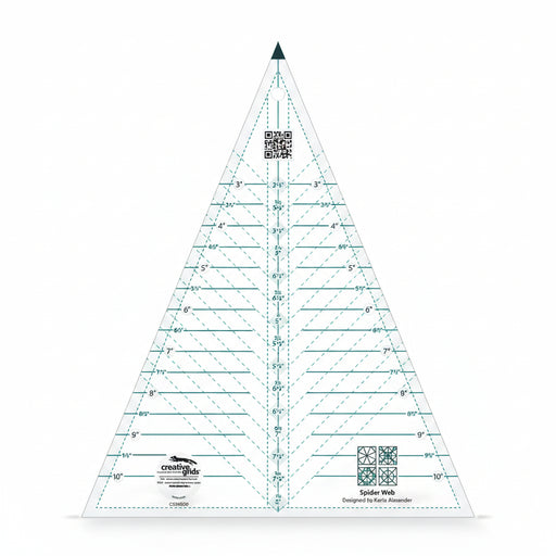 Creative Grids Spider Web acrylic quilt ruler template CGRKA6 on a clean white background.