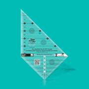 Close-up view of the Creative Grids multi-size 45 and 90 degree triangle quilting ruler showing black and white measurement markings.
