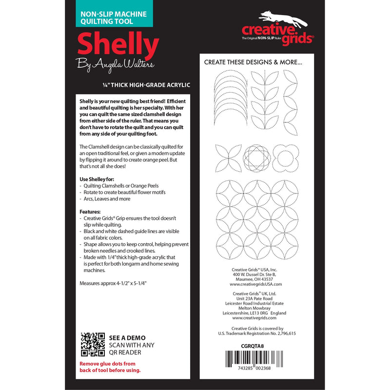 Creative Grids Machine Quilting Tool Shelly by Angela Walters CGRQTA8