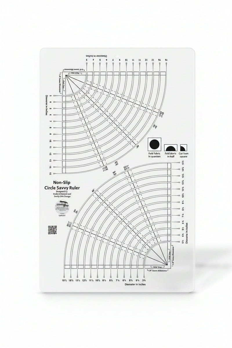 Creative Grids Quilt Ruler Circle Savvy 11-3/4 by 18-1/2 inches CGRSAV1