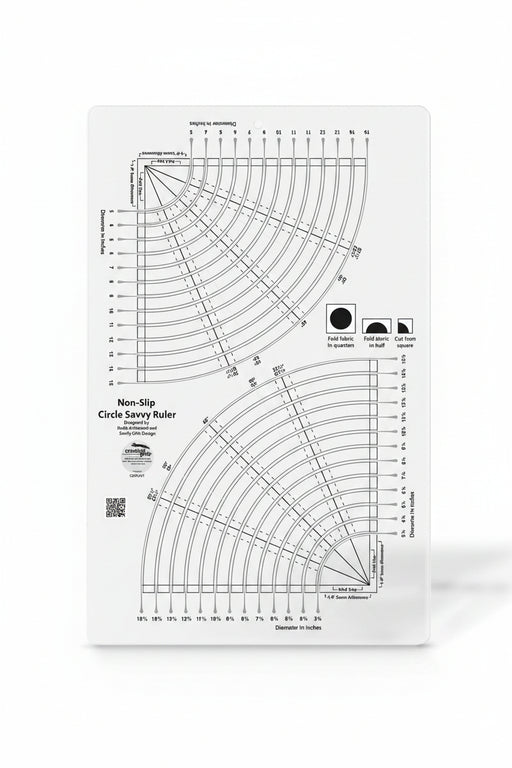 Creative Grids Quilt Ruler Circle Savvy 11-3/4 by 18-1/2 inches CGRSAV1