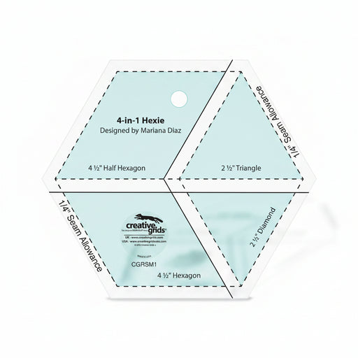 Creative Grids Quilt Ruler 4-in-1 Hexie by Mariana Diaz CGRSM1