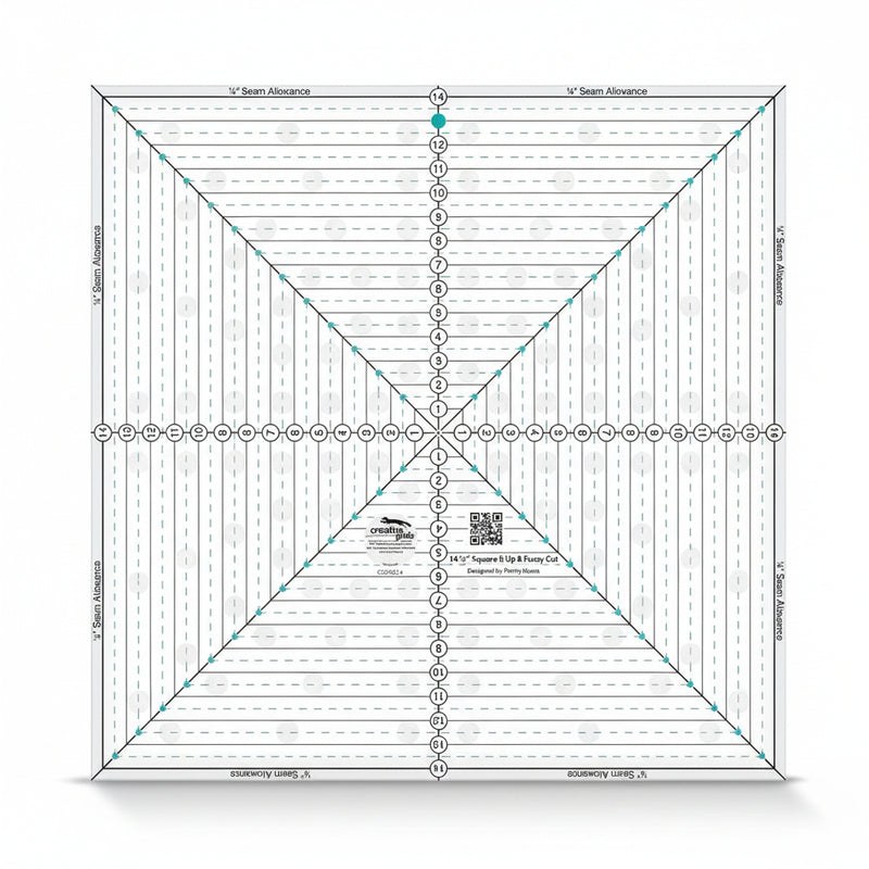 Creative Grids Quilt Ruler 14-1/2 inch Square It Up or Fussy Cut Square CGRSQ14