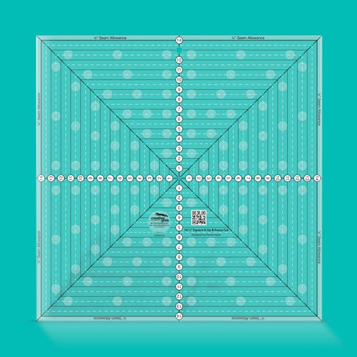 Creative Grids Quilt Ruler 14-1/2 inch Square It Up or Fussy Cut Square CGRSQ14