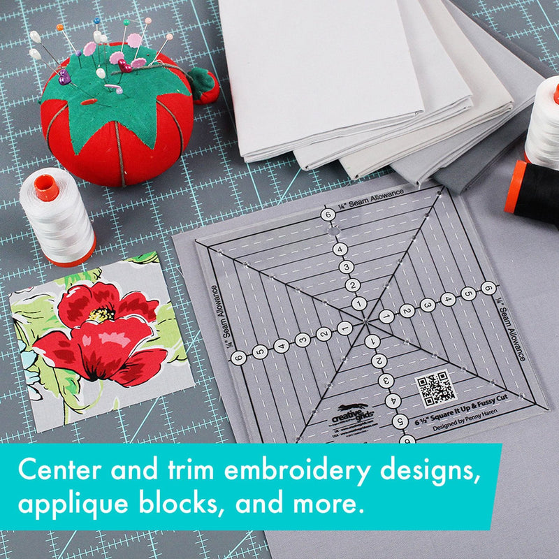 Creative Grids 6-1/2 inch Square It Up Quilt Ruler CGRSQ6