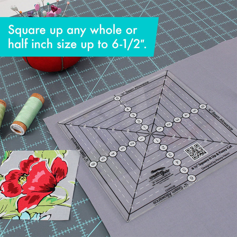 Creative Grids 6-1/2 inch Square It Up Quilt Ruler CGRSQ6