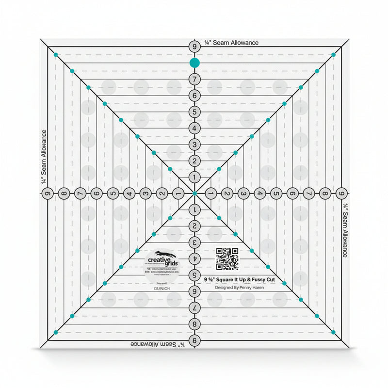 Creative Grids 9-1/2 inch Square It Up Quilt Ruler CGRSQ9
