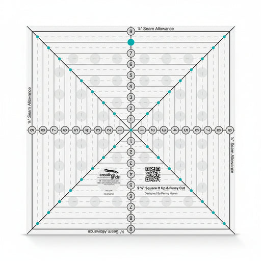 Creative Grids 9-1/2 inch Square It Up Quilt Ruler CGRSQ9