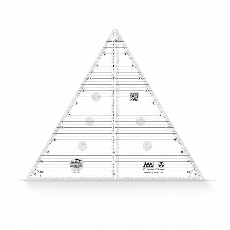 Creative Grids 60-Degree 12-1/2 inch Triangle Quilt Ruler CGRT12560