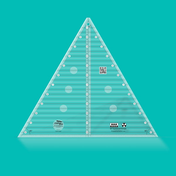 Creative Grids 60-Degree 12-1/2 inch Triangle Quilt Ruler CGRT12560