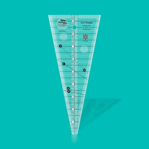 Creative Grids 22-1/2 Degree Wedge Triangle Quilt Ruler CGRT225