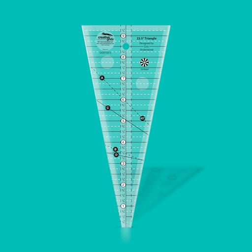 Creative Grids 22-1/2 Degree Wedge Triangle Quilt Ruler CGRT225