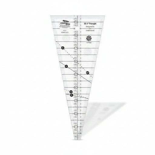 Creative Grids 22-1/2 Degree Wedge Triangle Quilt Ruler CGRT225