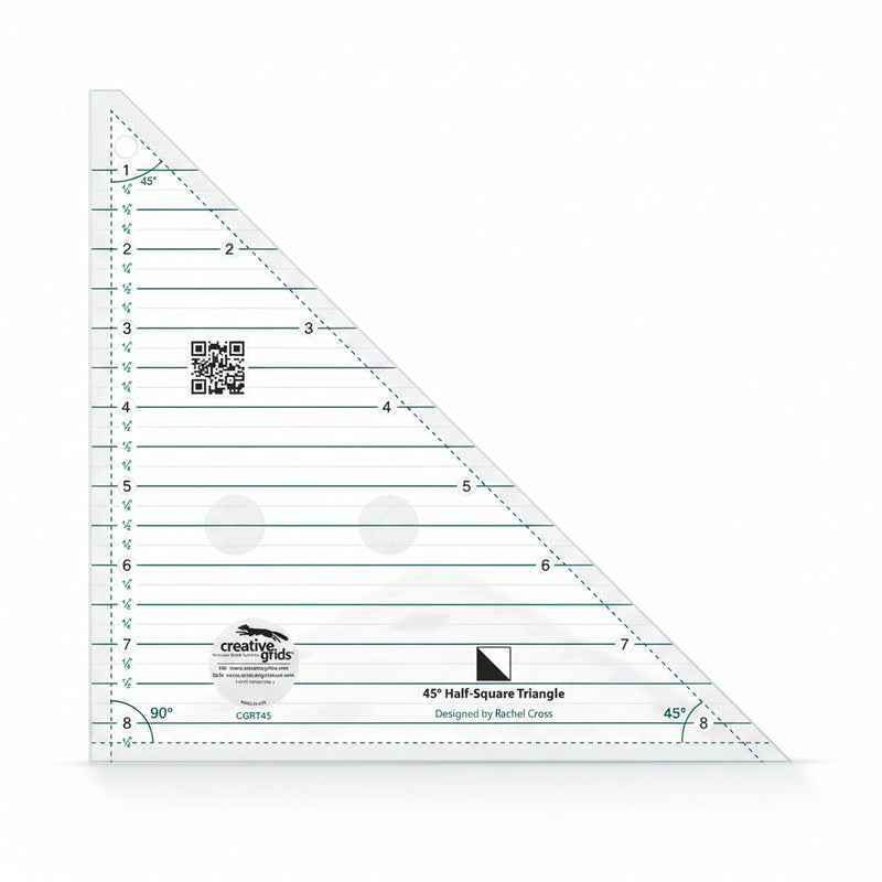 Creative Grids 45-Degree 8-1/2 inch Half-Square Triangle Quilt Ruler CGRT45