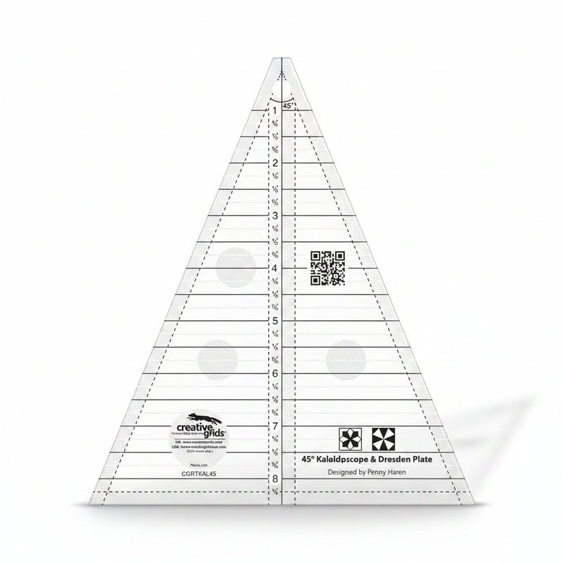 Creative Grids 45-Degree Kaleidoscope and Dresden Plate Ruler CGRTKAL45