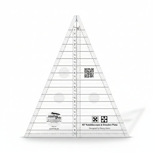 Creative Grids 45-Degree Kaleidoscope and Dresden Plate Ruler CGRTKAL45