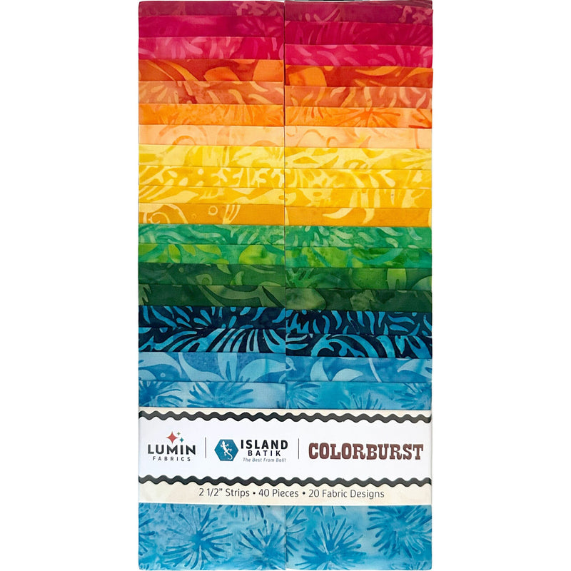 Island Batik Colorburst 2.5" Strip Pack – Signature Collection by Jerry Khiev