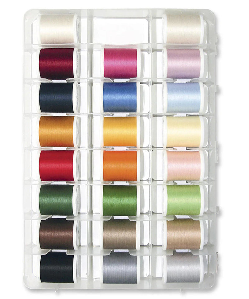 Madeira Cotona 50 Assortment Box with Incredible Threadable Case | 42 Spools Premium Cotton Quilting & Sewing Thread Collection