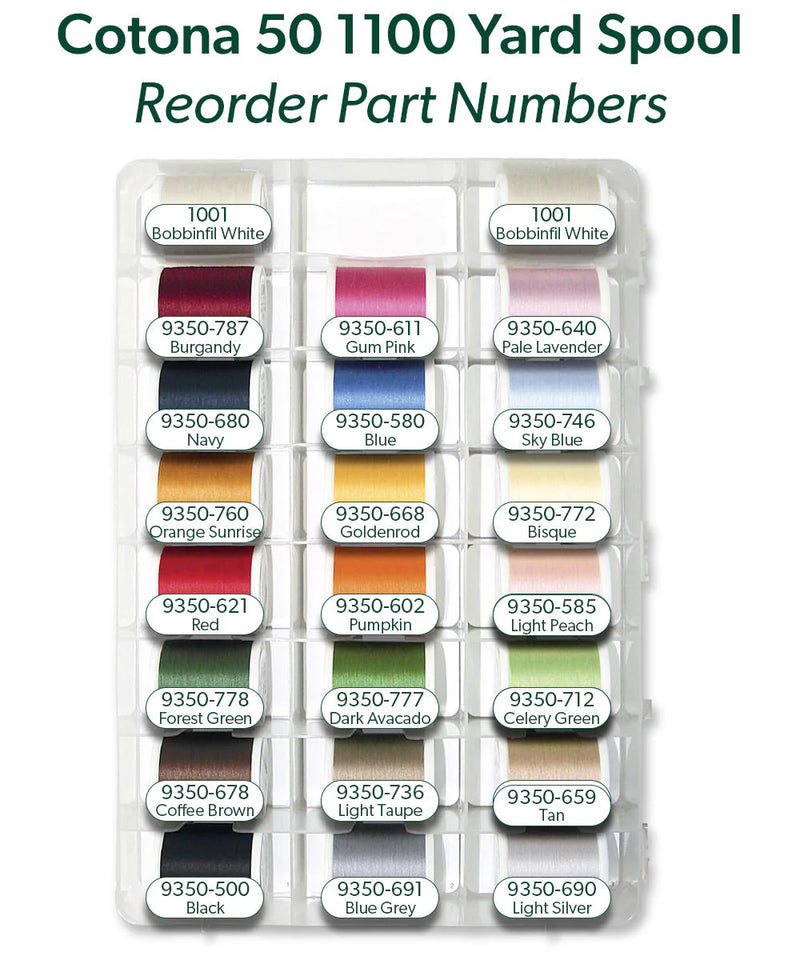 Threadable Numbers Madeira Cotona 50 Assortment Box | 42 Spools with Threadable Case ...