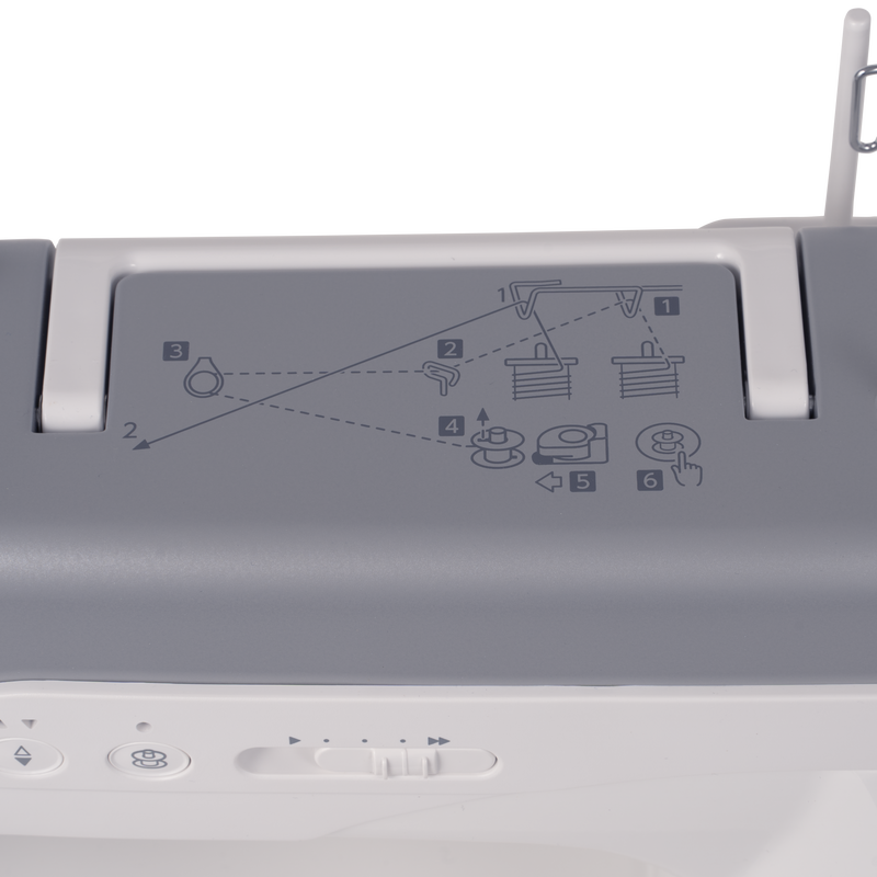 Janome reference photo: HD9 V3 Professional top cover threading diagram