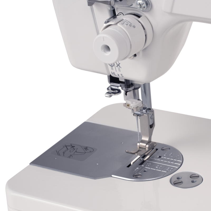 Janome reference photo: HD9 V3 Professional needle, presser foot and needle plate close-up