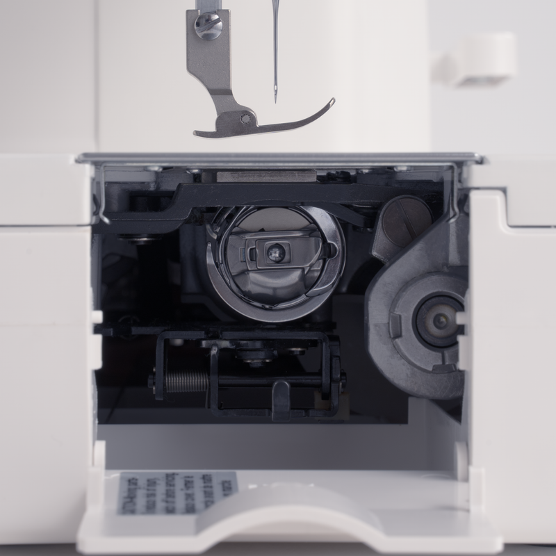Janome reference photo: HD9 V3 Professional vertical full-rotary industrial hook behind the front cover