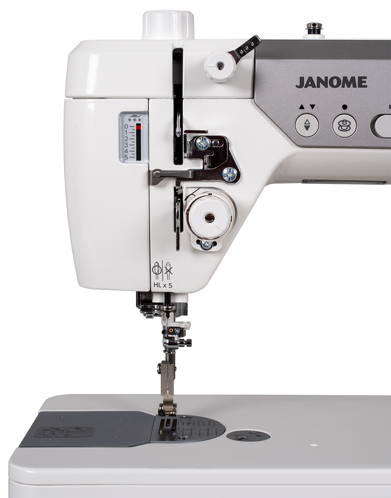 Janome reference photo: HD9QC Professional needle area and presser foot