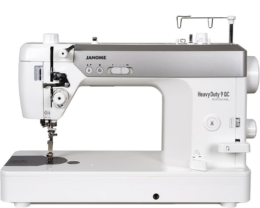 Janome reference photo: HD9QC Professional straight stitch machine, front view